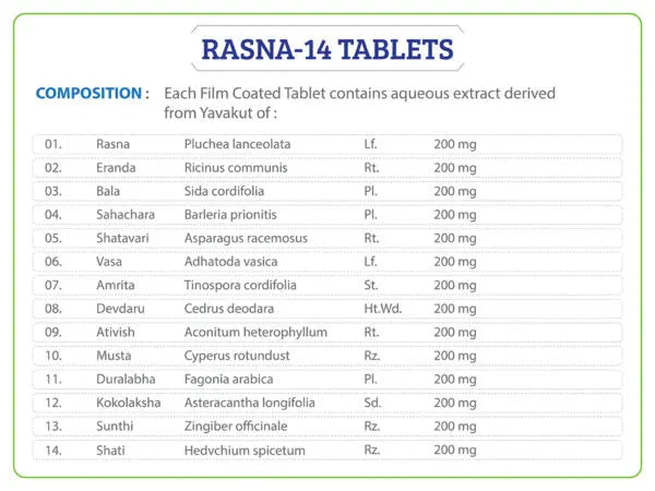 Rasna-14 Tablet Ayurchem