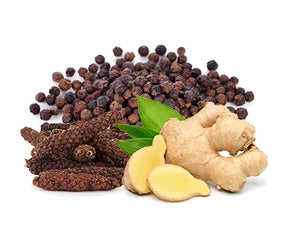 Trikatu (Piper longum, Piper nigrum, Zingiber officinale)